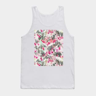 Rainbow Fuchsia Floral Pattern - with grey Tank Top